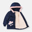 JP Pink Flower Pocket Blue Puffer Jacket 7994