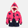 TG Polka Dots Pink With Blue Slim Puffer Jacket 7988