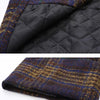 XL Multi Blue & Mustard Double Button Warm Woolen Coat 10527