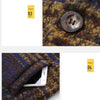 XL Multi Blue & Mustard Double Button Warm Woolen Coat 10527