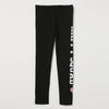 H&M Happy Squad Glitter Heart Black Legging