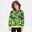 GRG Neon Green Waves Print Fleece Hoodie 10567