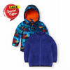 PLC Multi Dinosaur Blue puffer jacket With Inner Fleece 7950