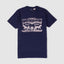 Lev Men Two Horse Graphic Navy Blue T-shirt with White Print