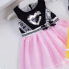 TSNO Heart Sequin Pink Bottom Frock 10741