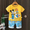 Playing Mickey Yellow & Blue 2 PC Long Shorts Set 9690