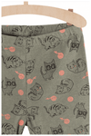 51015 Woven Ball Cat Print Green Legging 4339
