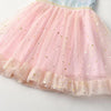 VKT Rainbow Chest Star Bottom Pink Frill Frock 8719