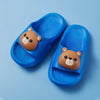 XZM Bear Face Blue Soft Slippers 9394