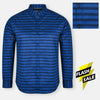ZR Royal And Navy Blue Stripes Casual Shirt 8114