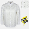 H Triangles Print White Casual Shirt 8101