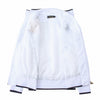Jockey Club White With 2 Blue Stripe Wind Breaker #266