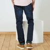 KB Men Dark Wash Worn Effect Slim Stretch Jeans