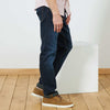 KB Men Dark Wash Worn Effect Slim Stretch Jeans