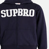 MNT Navy Blue Supbro Fleece Zip Boys Hoodie 446