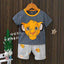 Tiger Face Dark Grey 2 PC Long Short Set 9695