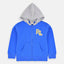 B.X R.L Embroidered Royal Blue Zipper Hoodie 3435