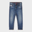 OM Red Button Dark Blue Denim 1012