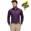 AL Slim Plain Purple Casual Shirt 8857