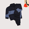 PRMK Blue Block Style Mock Neck Fleece Upper & Trouser 2 Piece Set 13414
