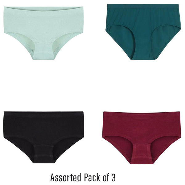 HM Plain Assorted Colours Pack of 3 Girls Hipster 13207