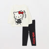 LFT Hello Kitty Bow Embroided  Light Fleece  2 Piece Set 14268