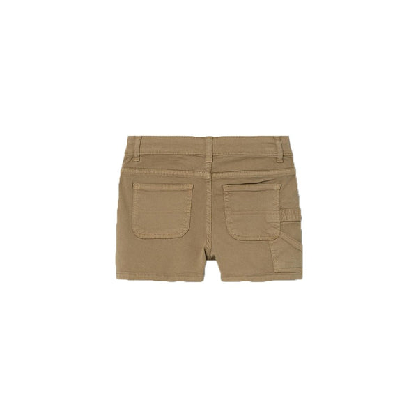 Nmeit Golden Button Square Pocket Khaki Cotton Short 13119