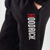 HR Badge Kangroo Pocket Style Black Fleece Hoodie Tracksuit 14262