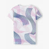 L&S Endless Blue & Pink Waves Off-White Sleveless T-Shirt 13981