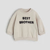 HM Best Brother Embroided Sand  Light Fleece Sweatshirt 14248