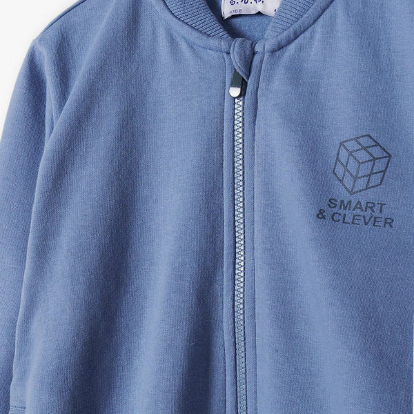 5.10.15 Smart Clever Mock Neck Cadet Blue Zipper Hoodie & Trouser Fleece TrackSuit  14695