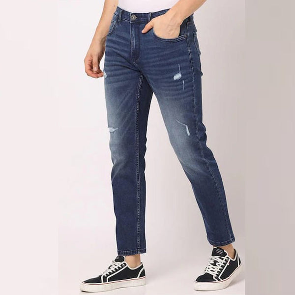 OM Rough Navy Blue Jeans Pant 14203