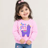 B.X Llama Smile Printed Pink Sweatshirt 8023