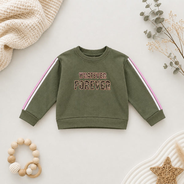 PC What Ever Forever Foil Print Olive Green Sweatshirt 8504