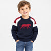 CA Raglan Sleeves Panther Navy Blue Sweater 12013