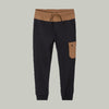 L&S Contrast Cargo Belt and Pocket Black Fleece Trouser 12734