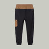 L&S Contrast Cargo Belt and Pocket Black Fleece Trouser 12734