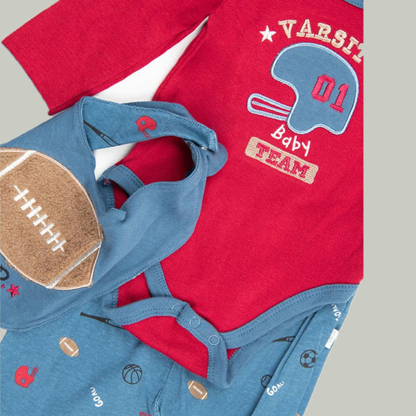 DDG Applic Rugby Team Red Baby 4 Piece Gift Set 13002