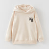 ZR NY Embroided Cream Terry Hoodie 12044