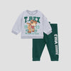 LFT T-Rex Embroided 2 Piece Fleece Grey Track Suit 12722