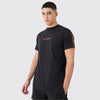 Bohoo Man Offical Print Contrast Shoulder Tape Black T-Shirt 12984