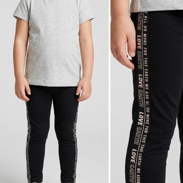 L&S Love Earth Black Terry Legging  14955