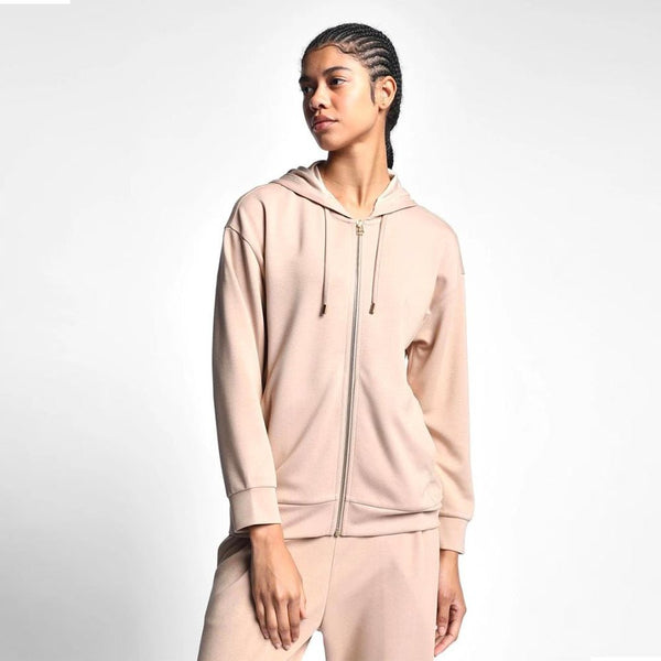 TS Side Pocket Style Beige Zipper Hoodie 13915