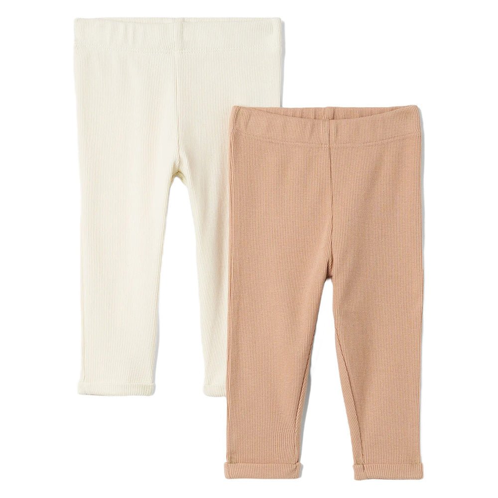 ZM Warm Ribb Thermal Brass  with Egg White 2 piece Trouser Set 13389