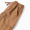 ZY Cargo Pocket Style Elastic Wasit with Cord Brown Jogger  Pant 14128
