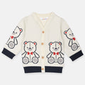 KK Bear Design Off White Cardigan 11951