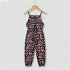 B.X Red & Skin Flowers Black Lenan  jumpsuit 9716