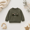 MNG Time To Fun Have  fun Army Green Fleece Sweatshirt 13604