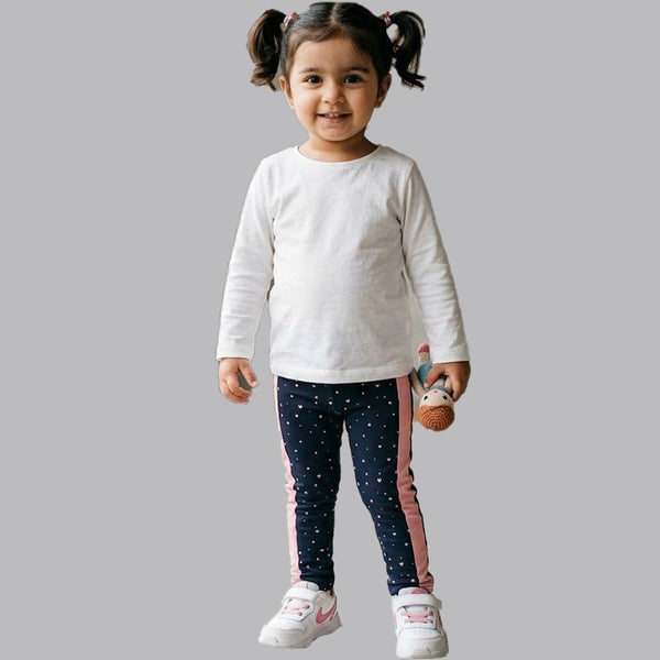5.10.15 Heart & Dot  Print Side Tape  Navy Blue Legging 14948