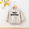 HM Best Brother Embroided Sand  Light Fleece Sweatshirt 14248